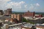 View from condo overlooking the Blue Ridge Mountains and Downtown Asheville